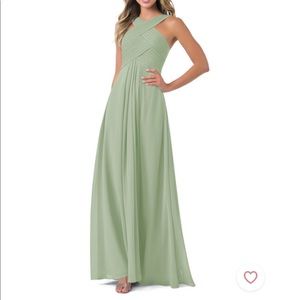 Azazie Kaleigh dress in dusty sage size 6, never worn, never altered, tags on
